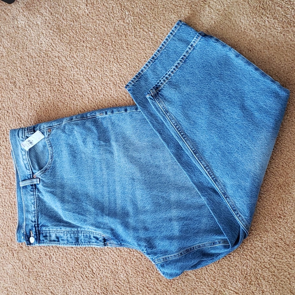 Extra High-Waisted Button-Fly Sky-Hi Straight Cropped Jeans - Size 26 - Picture 3 of 11